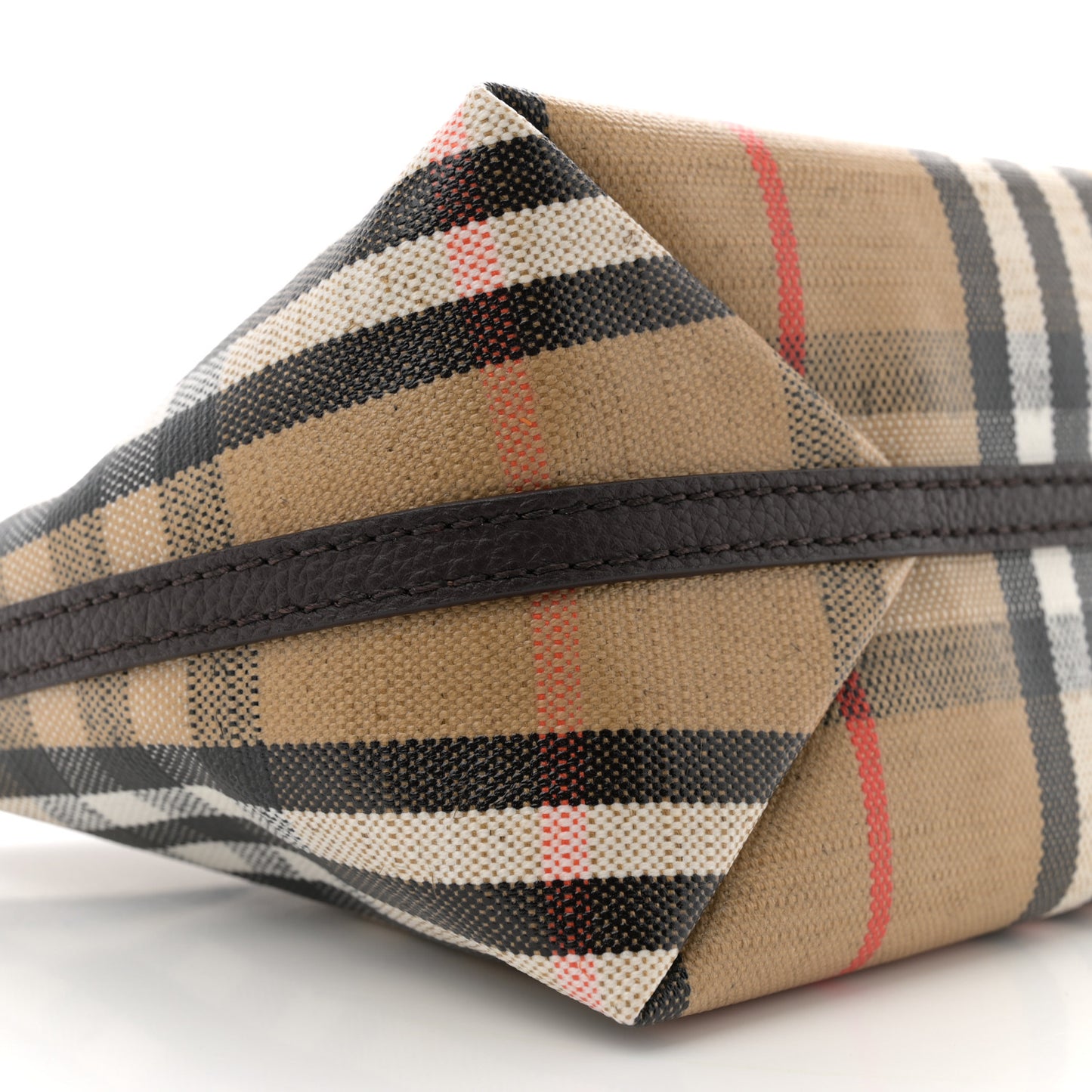 Coated Canvas Vintage Check Calfskin Mini Highlands Shoulder Bag Sand