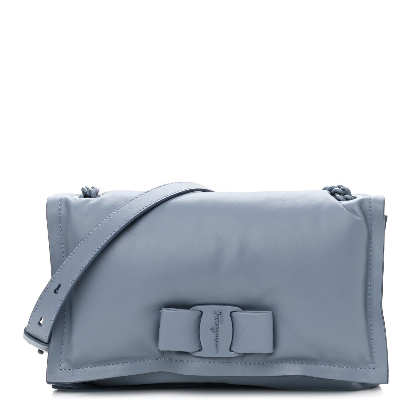 Calfskin Small Viva Bow Shoulder Bag Blue