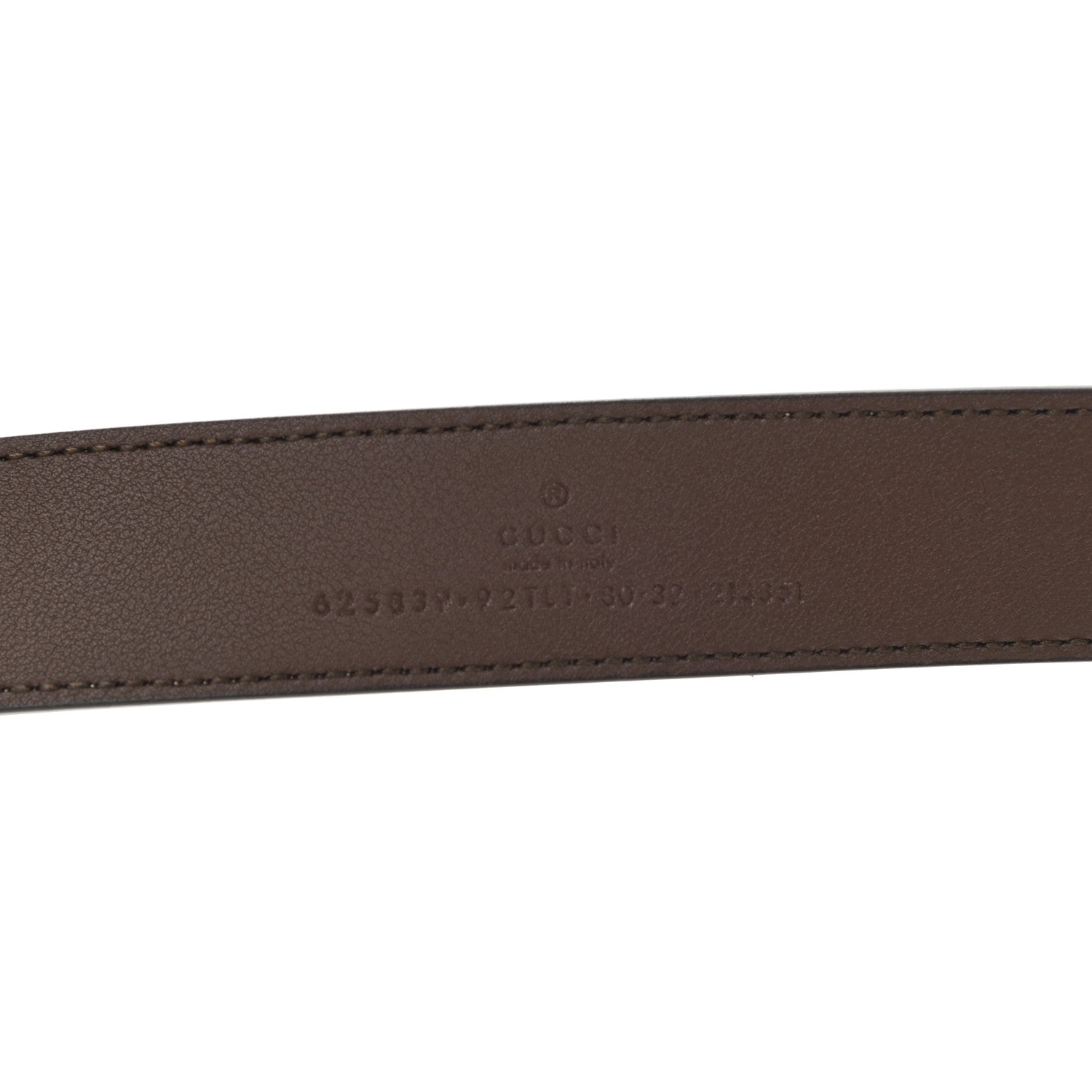 Gucci GG Supreme Monogram Matte Plutone Calfskin Double G 30mm Belt 80 32 Beige Ebony New Acero 5 of 5