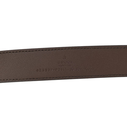 Gucci GG Supreme Monogram Matte Plutone Calfskin Double G 30mm Belt 80 32 Beige Ebony New Acero 5 of 5