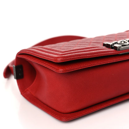Chanel Caviar Quilted Medium Boy Flap Red 5 of 9