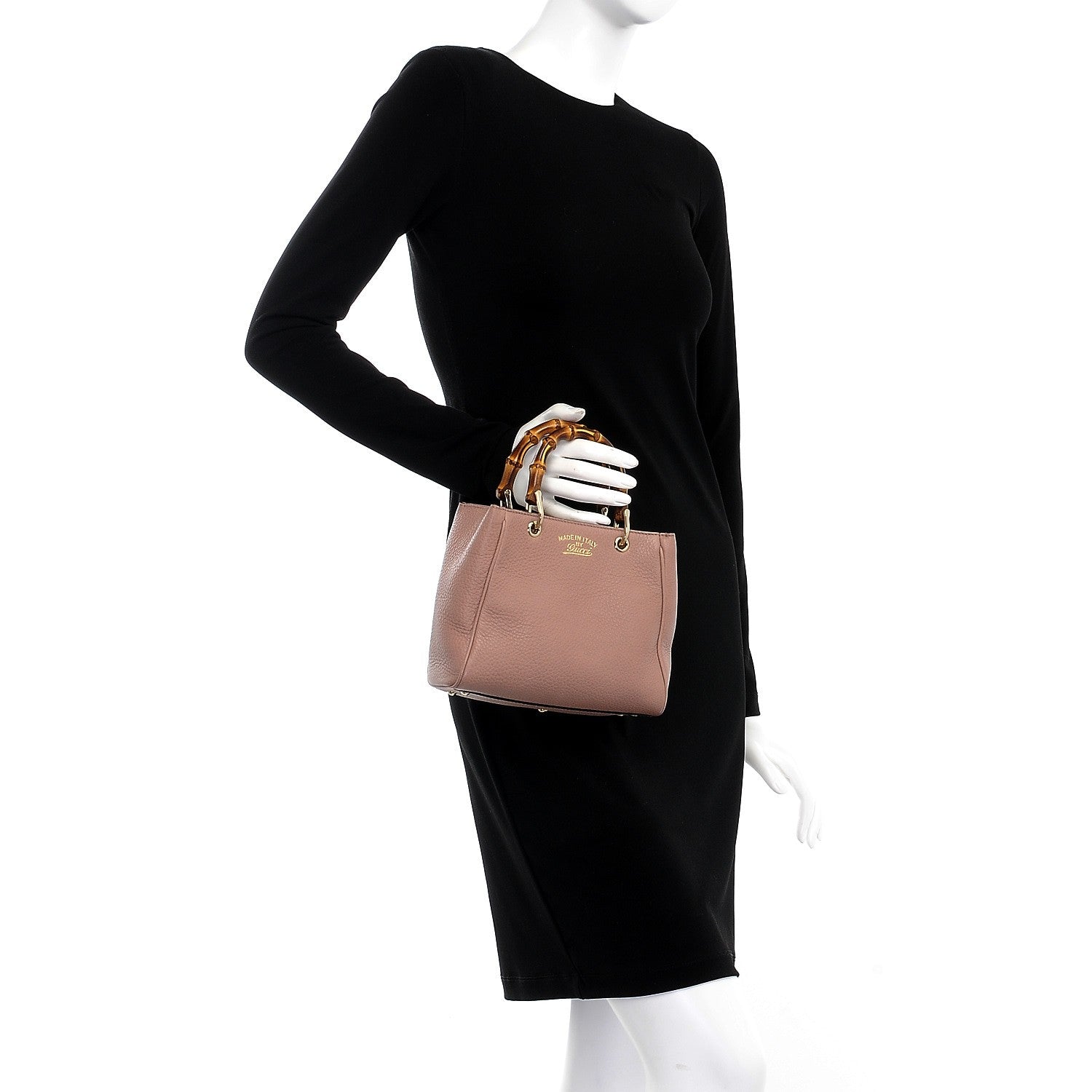 Gucci Cellarius Calfskin Mini Bamboo Shopper Tote Dark Cipria 6 of 25