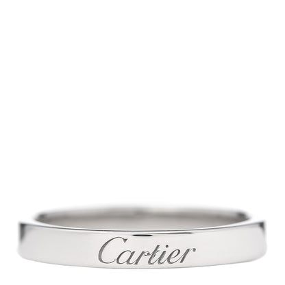 Cartier Platinum 3mm C De Wedding Band Ring 54 7 1 of 5
