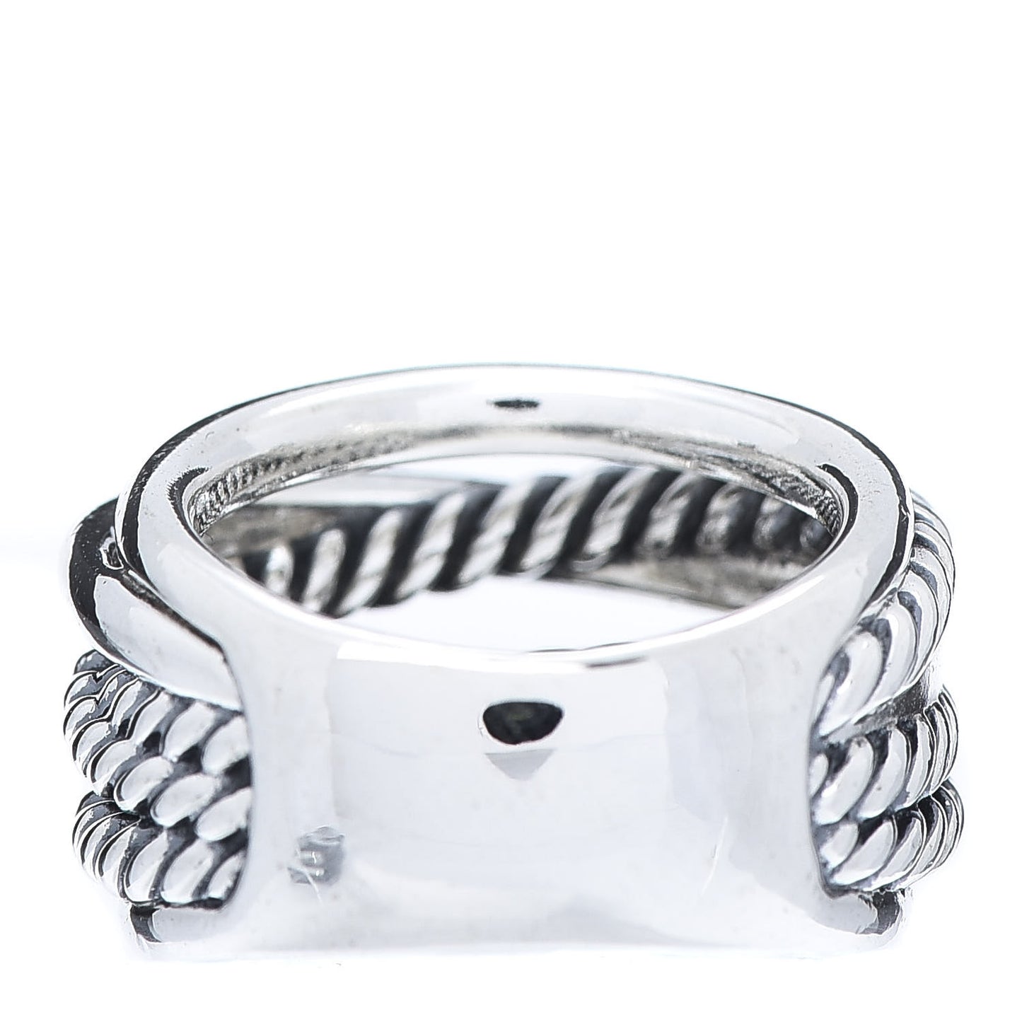 Sterling Silver 15mm Narrow Crossover Cable Ring 50 5.25