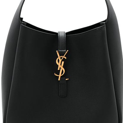 Saint Laurent Grained Calfskin Small Le 5 A 7 Soft Hobo Black 8 of 12