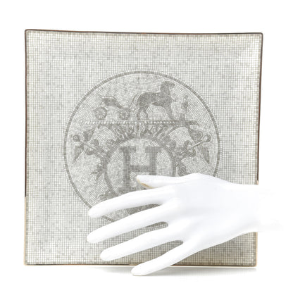 Hermes Porcelain Mosaique au 24 Platine Square Plate 2 of 7