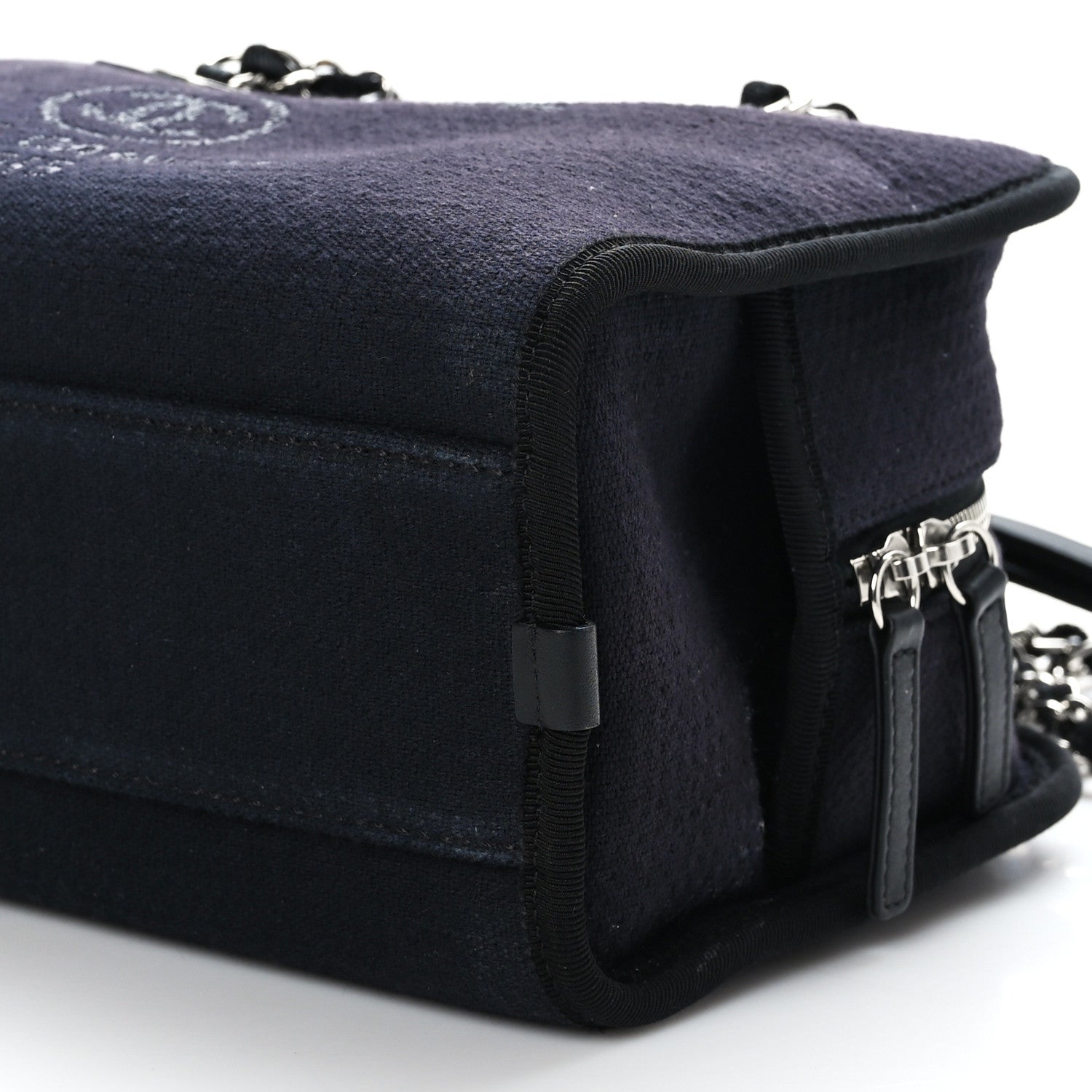Chanel Mixed Fibers Deauville Bowling Bag Black 9 of 9