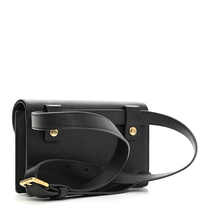 Christian Dior Grained Calfskin Saddle Belt Clutch Black 3 of 10
