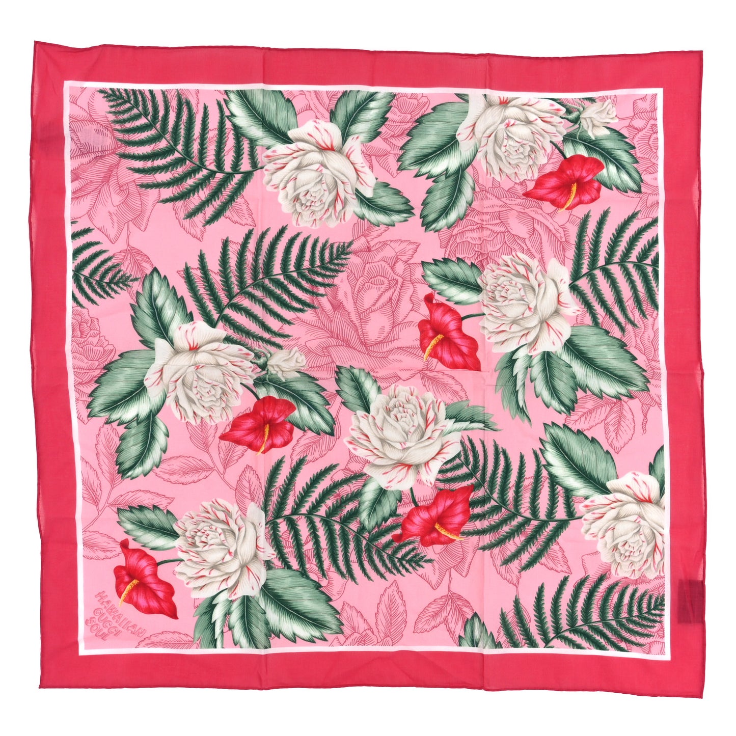 Cotton Voile Lit Dream Square Shawl Roseate