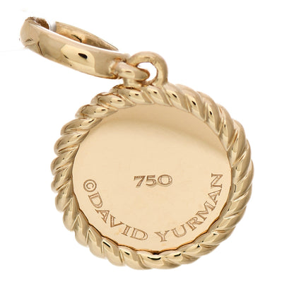 David Yurman 18K Yellow Gold Small Engravable Circle Charm Enhancer Pendant 3 of 3