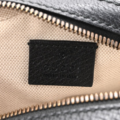 Gucci Velvet GG Monogram Textured Calfskin Round Shoulder Bag Red Cipria Black 6 of 10