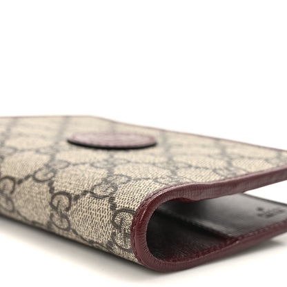 Gucci GG Supreme Monogram Azalea Calfskin Retro Interlocking G Passport Case Beige Red 5 of 7
