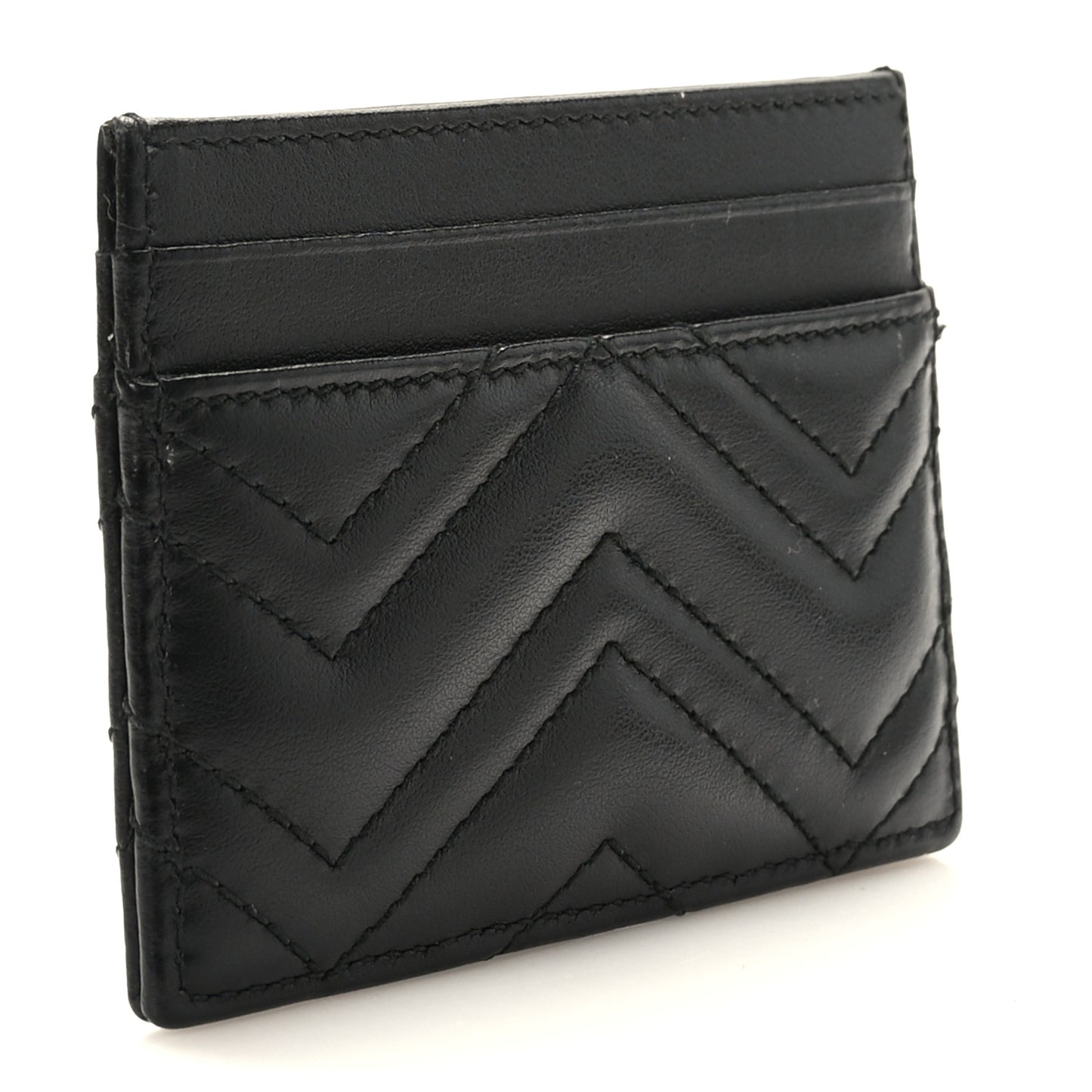 Calfskin Matelasse GG Marmont Card Holder Black