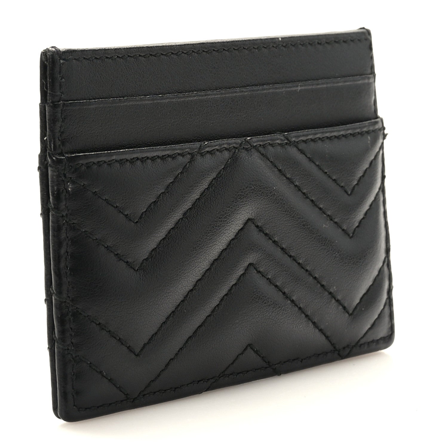 Gucci Calfskin Matelasse GG Marmont Card Holder Black 3 of 7