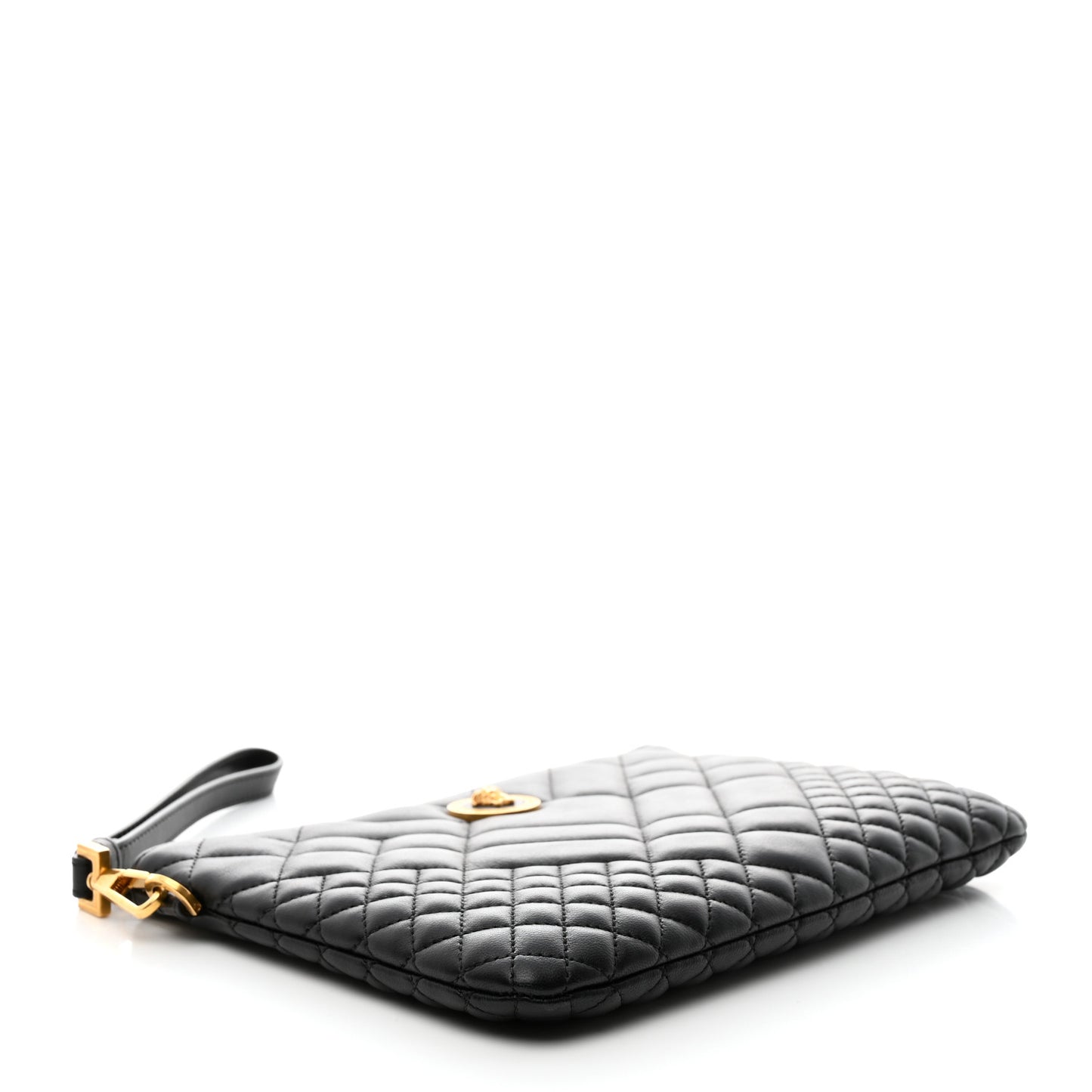 Nappa Quilted Tribute Wristlet Black