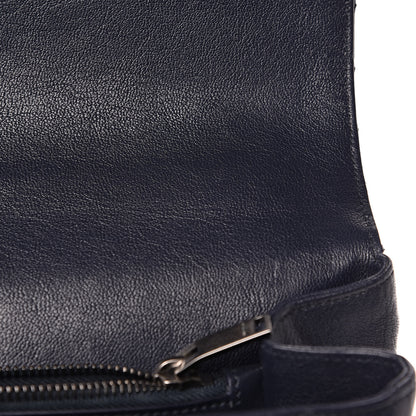 Saint Laurent Sheepskin Matelasse Chevron Monogram Large College Satchel Navy Blue 12 of 19