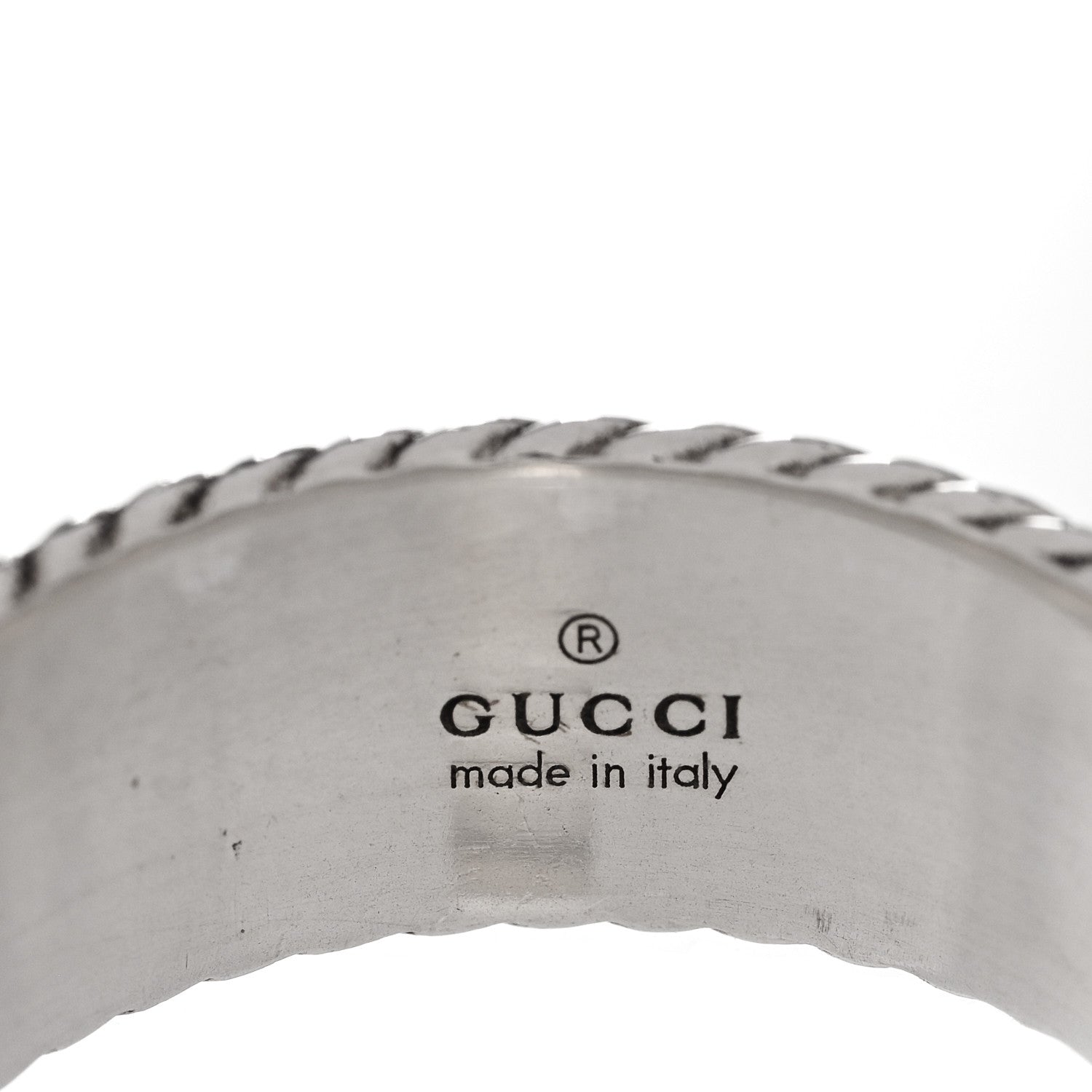 Gucci Sterling Silver Torchon GG Marmont Ring 62 10 5 of 7