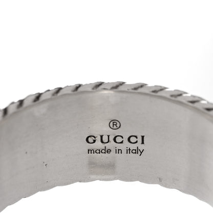 Gucci Sterling Silver Torchon GG Marmont Ring 62 10 5 of 7