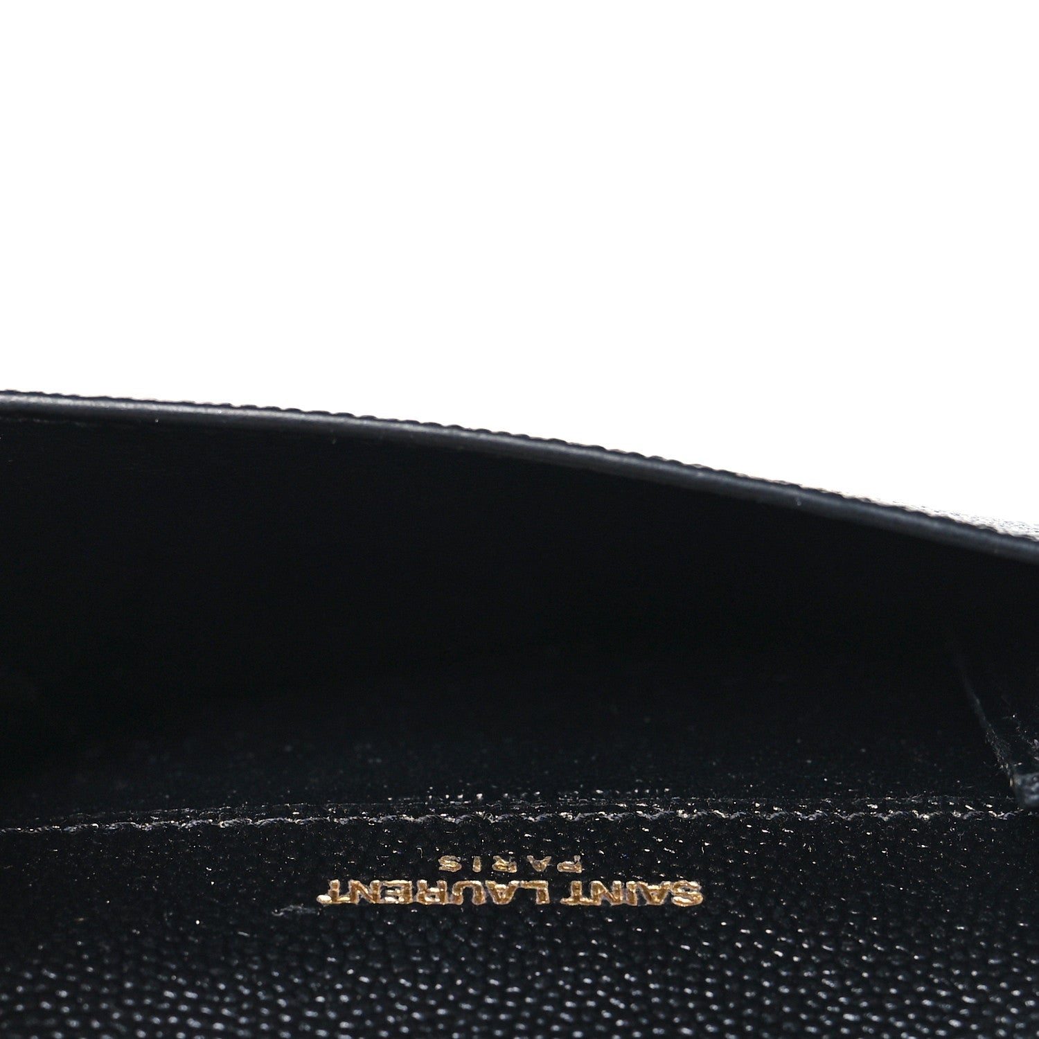 Saint Laurent Grain De Poudre Uptown Monogram Card Case Black 5 of 10