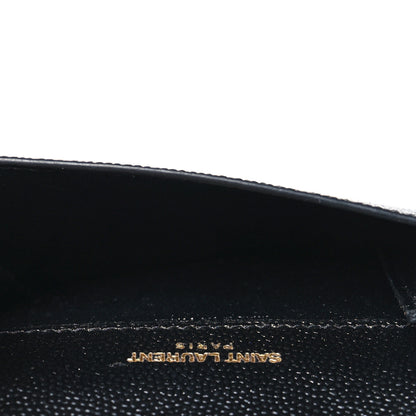 Saint Laurent Grain De Poudre Uptown Monogram Card Case Black 5 of 10