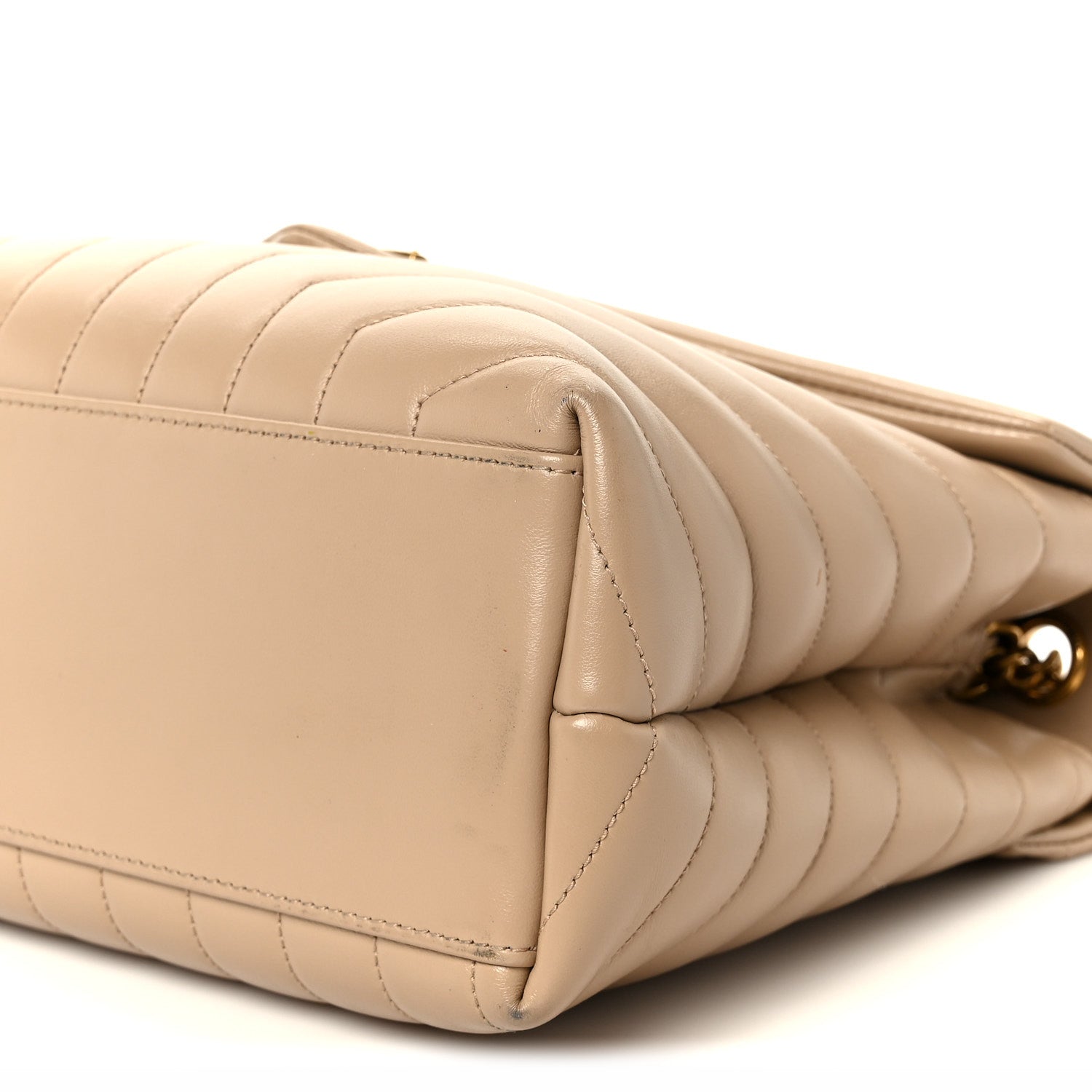 Saint Laurent Calfskin Y Quilted Monogram Medium Loulou Chain Satchel Dark Beige 11 of 11