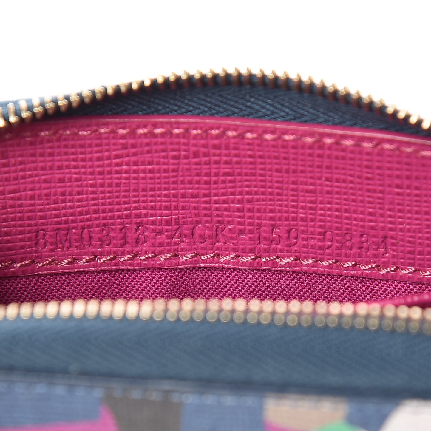 Vitello Elite Fendi Roma Mini Zip Around Wallet Cobalt Multicolor