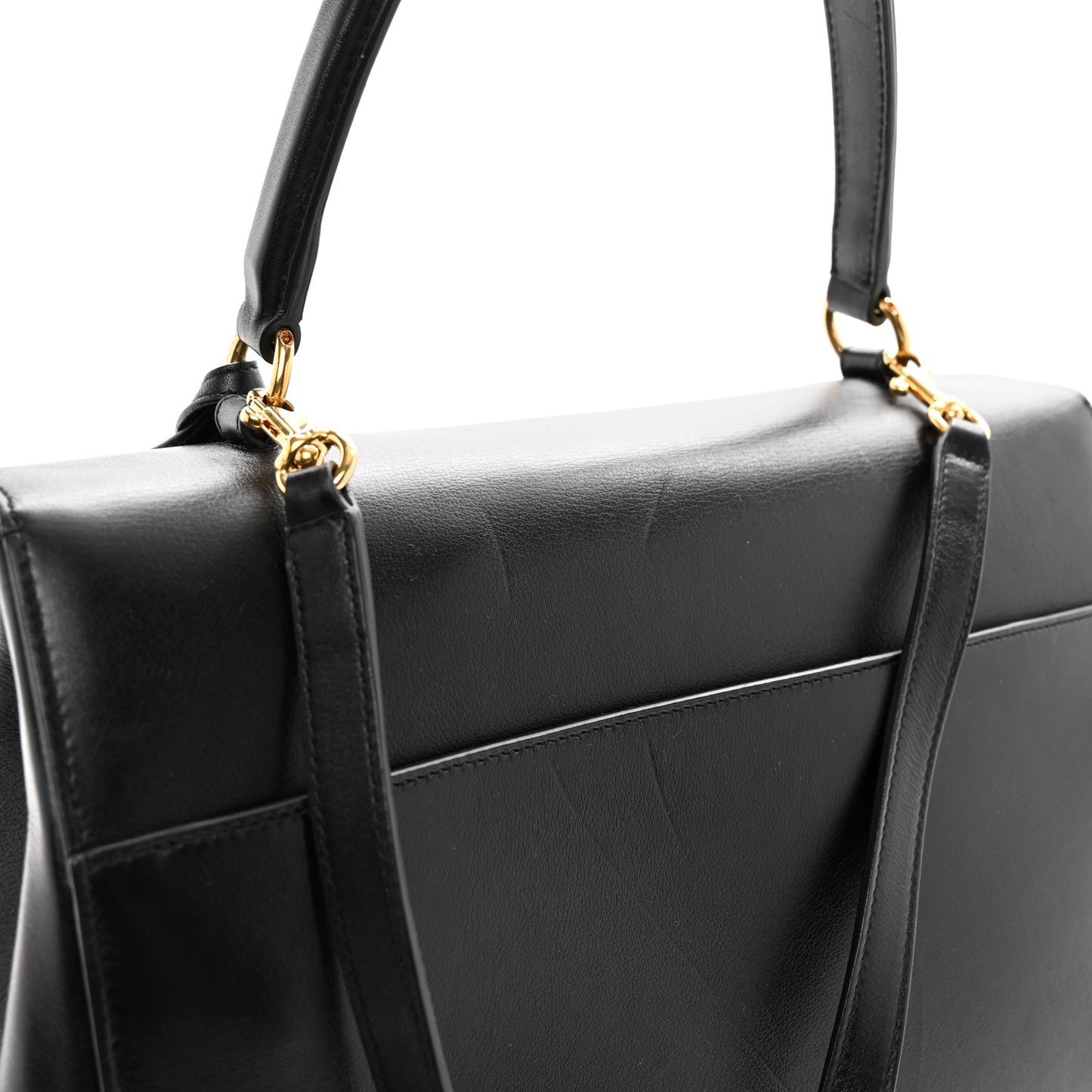 Calfskin Medium Moujik Top Handle Bag Black