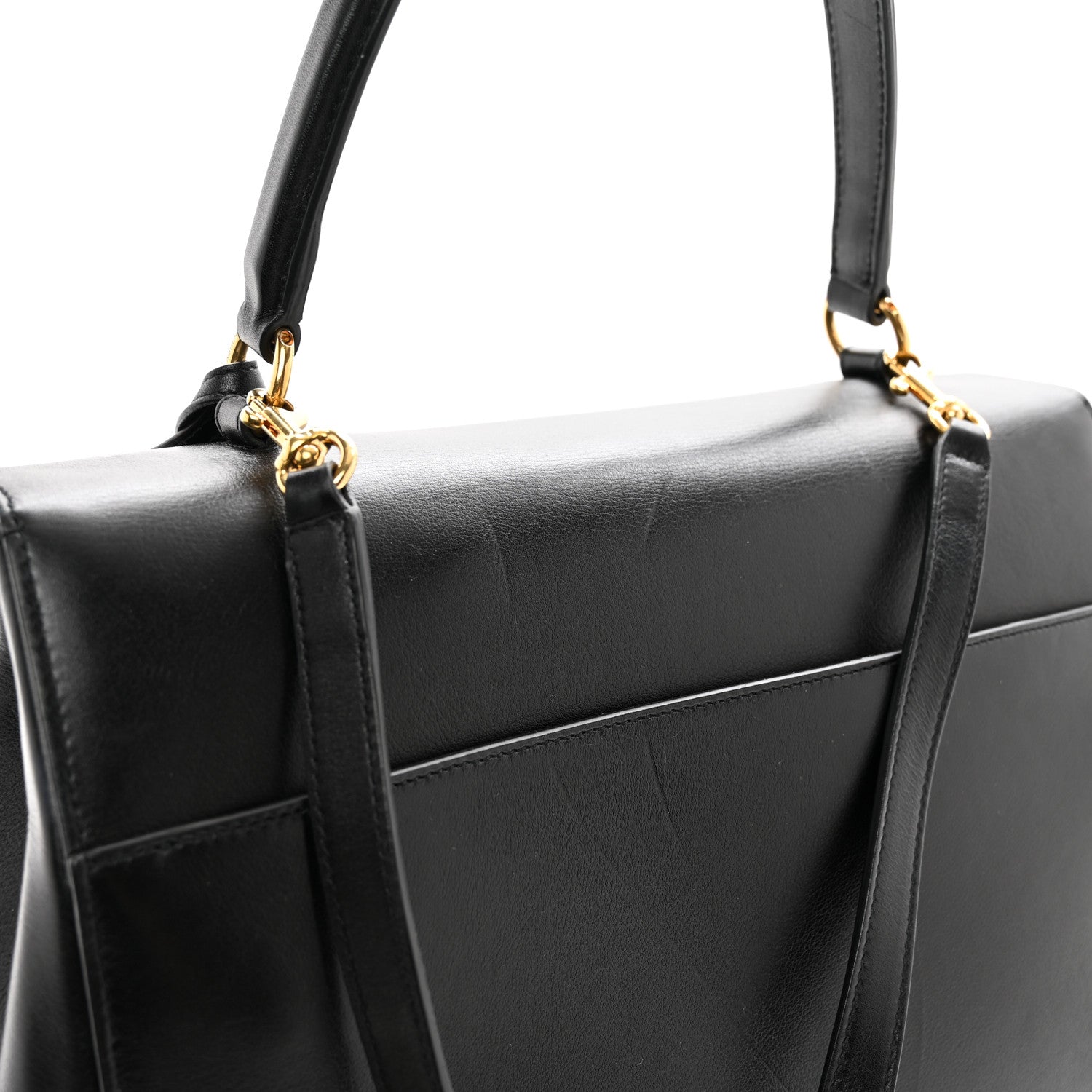 Saint Laurent Calfskin Medium Moujik Top Handle Bag Black 12 of 12