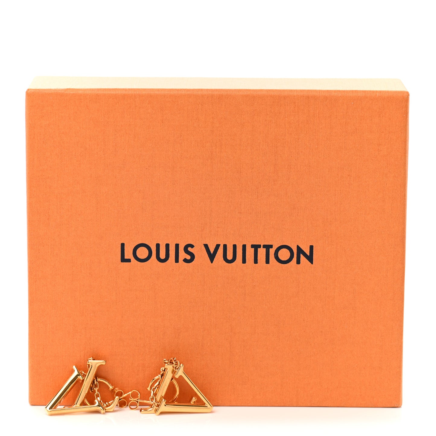 Metal LV Optic Earrings Gold