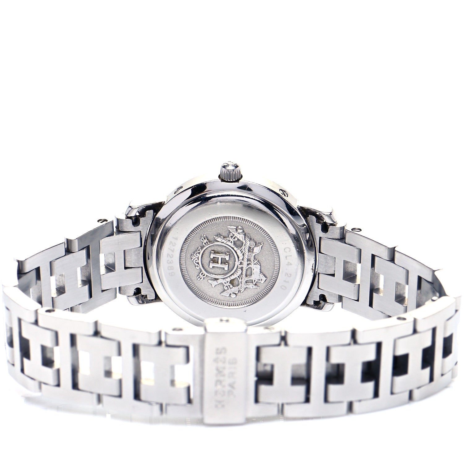 Hermes Stainless Steel 24mm Clipper Quartz Watch Pink 4 of 5