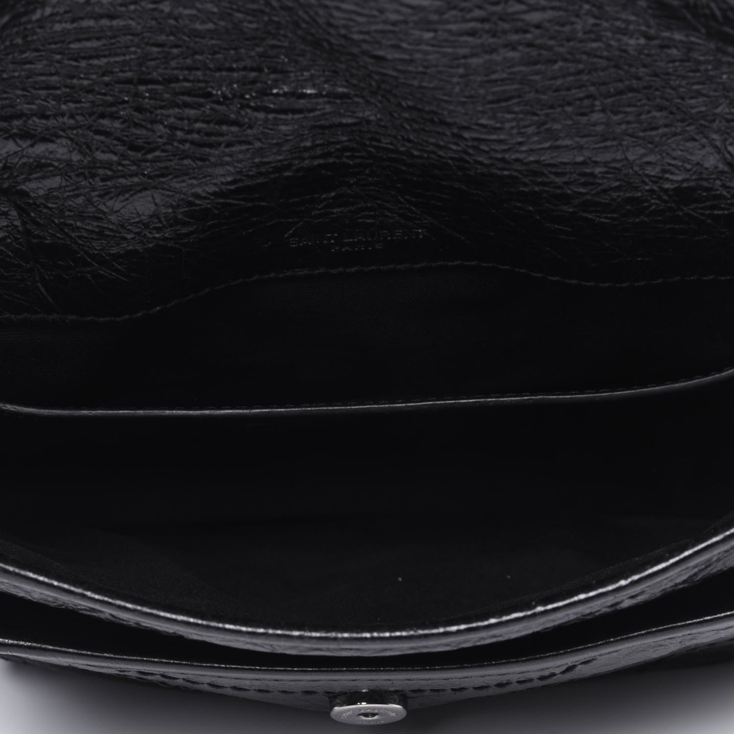 Saint Laurent Crinkled Calfskin Matelasse Monogram Baby Niki Chain Satchel Black 5 of 18