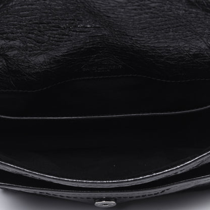 Saint Laurent Crinkled Calfskin Matelasse Monogram Baby Niki Chain Satchel Black 5 of 18
