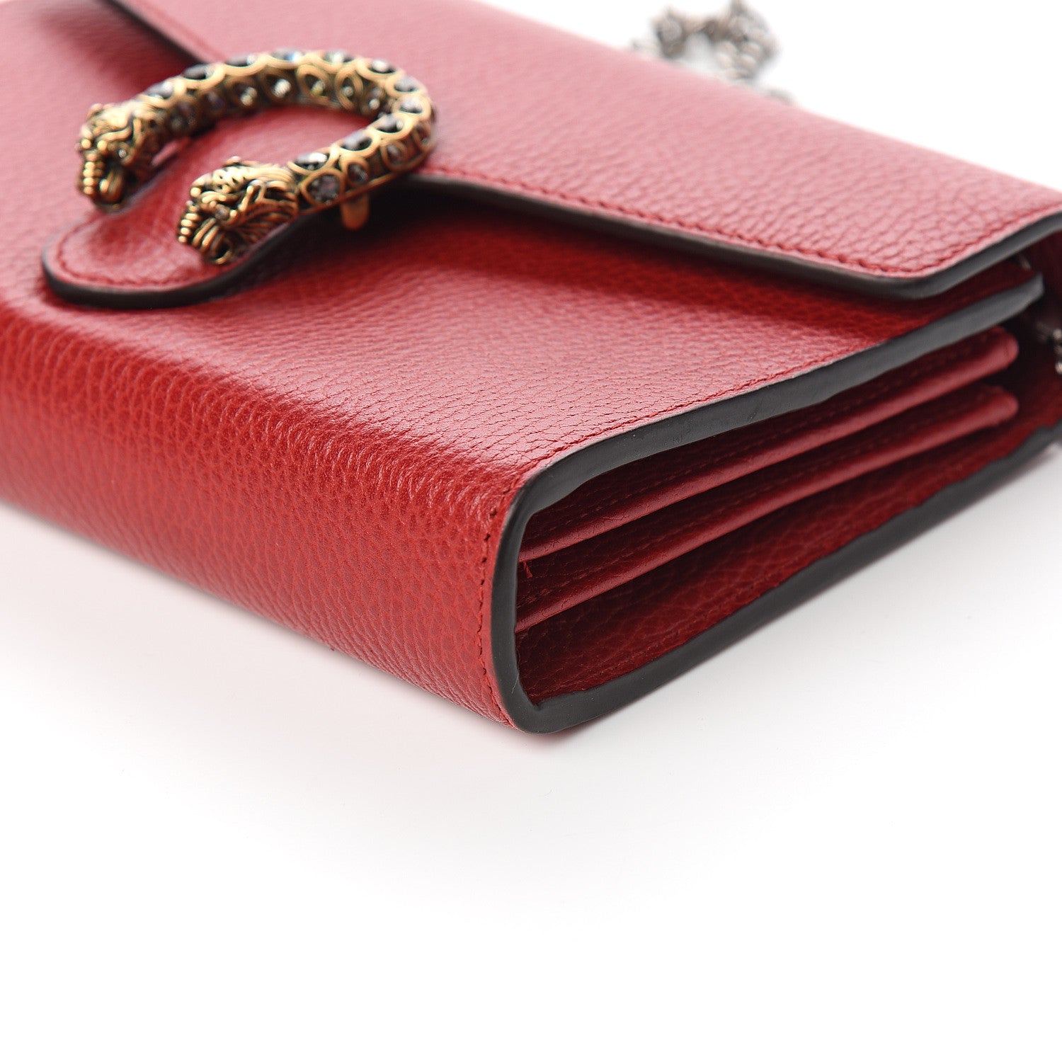 Gucci Calfskin Mini Dionysus Chain Wallet Hibiscus Red 7 of 8