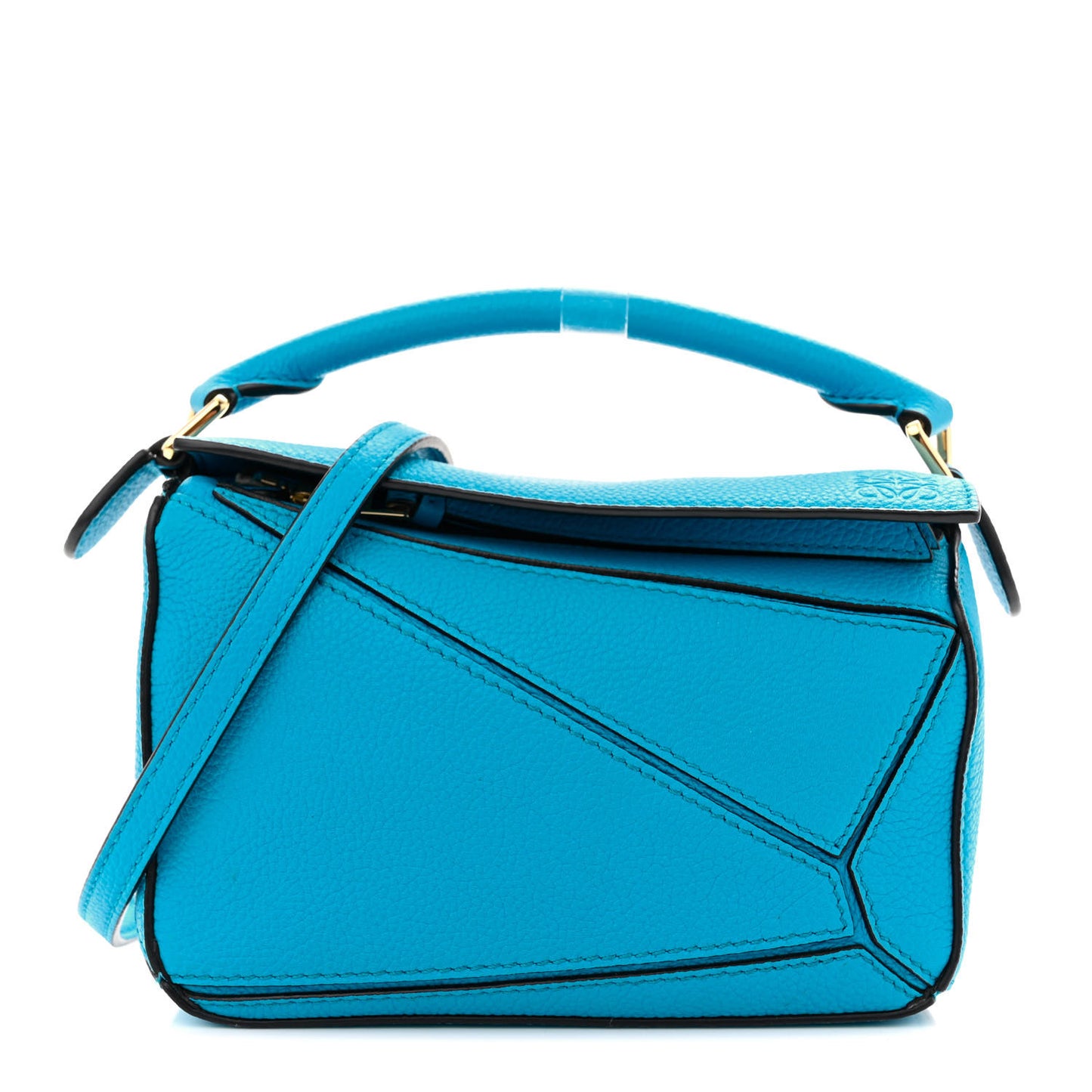 Calfskin Mini Puzzle Bag Cyan Cyan