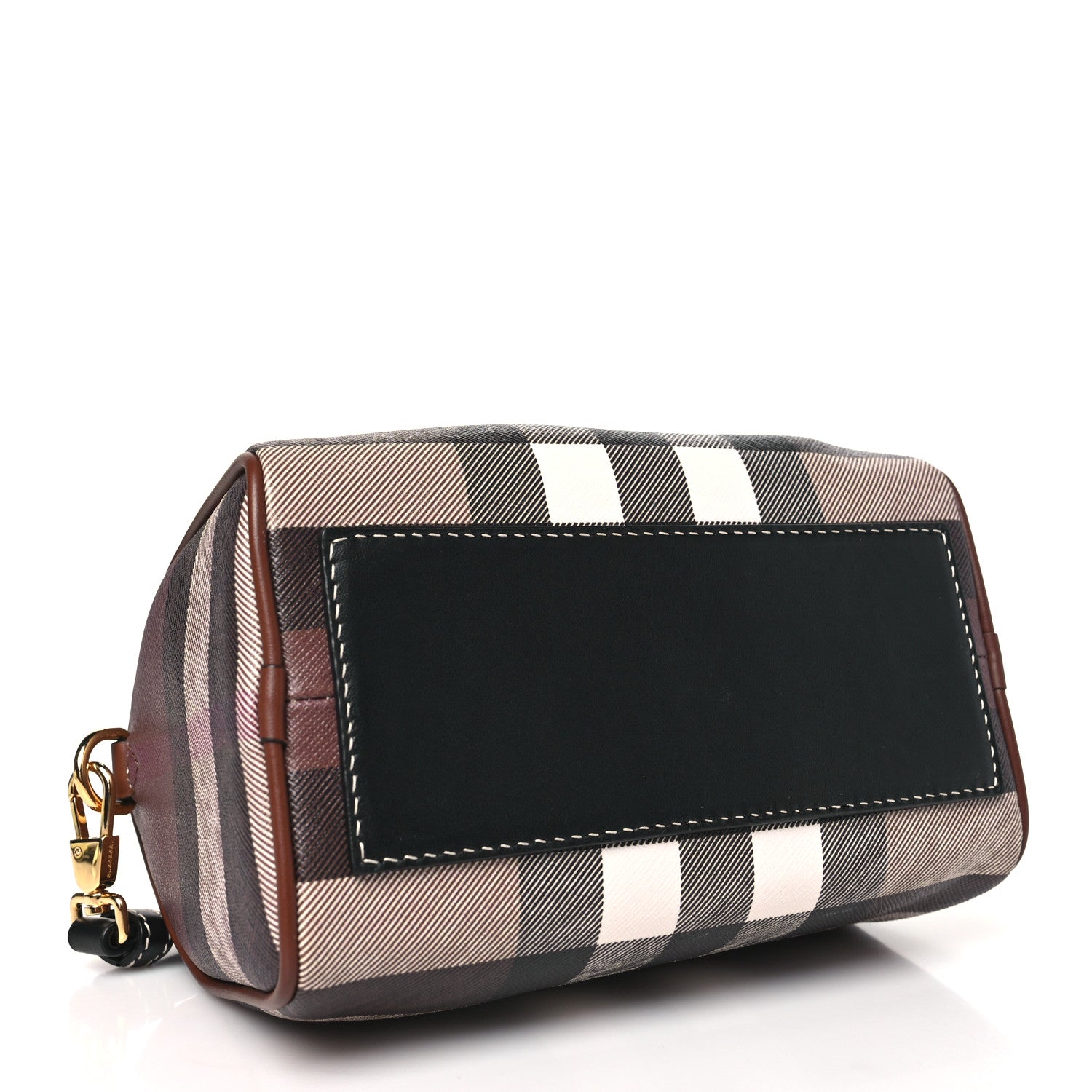 Burberry E-canvas Check Mini Bowling Bag Dark Birch Brown 4 of 10