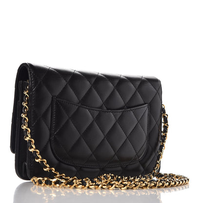 Chanel Lambskin Quilted Wallet On Chain WOC Black 3 of 10