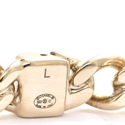 Chanel Metal CC Chain Link Choker Necklace L Gold 5 of 6