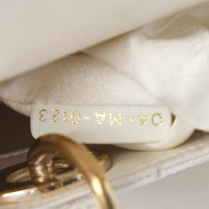Christian Dior Satin Crystal Cannage Mini Lady Dior White 7 of 10