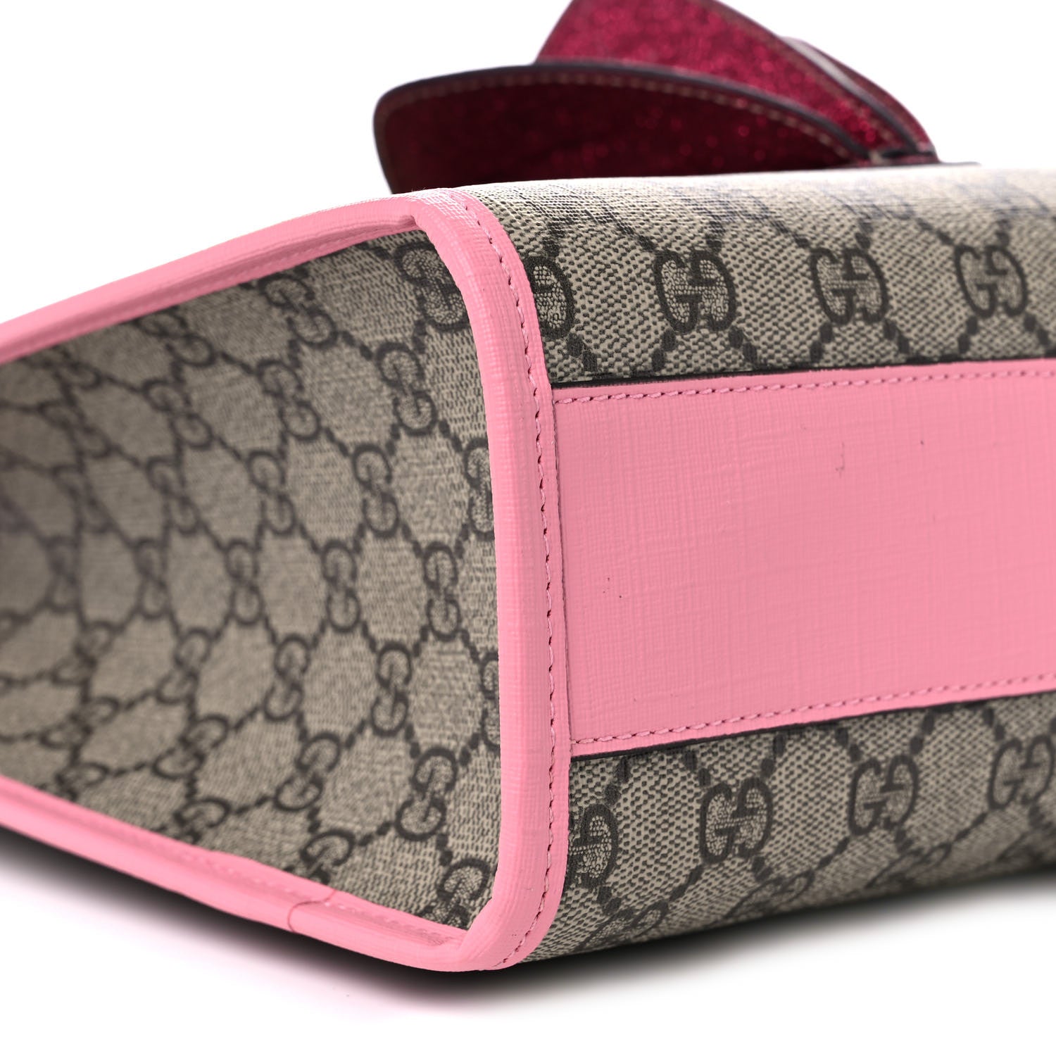 Gucci GG Supreme Monogram 3-D Strawberry Childrens Tote Beige Ebony Lotus Pink Fuxia Emerald 11 of 14