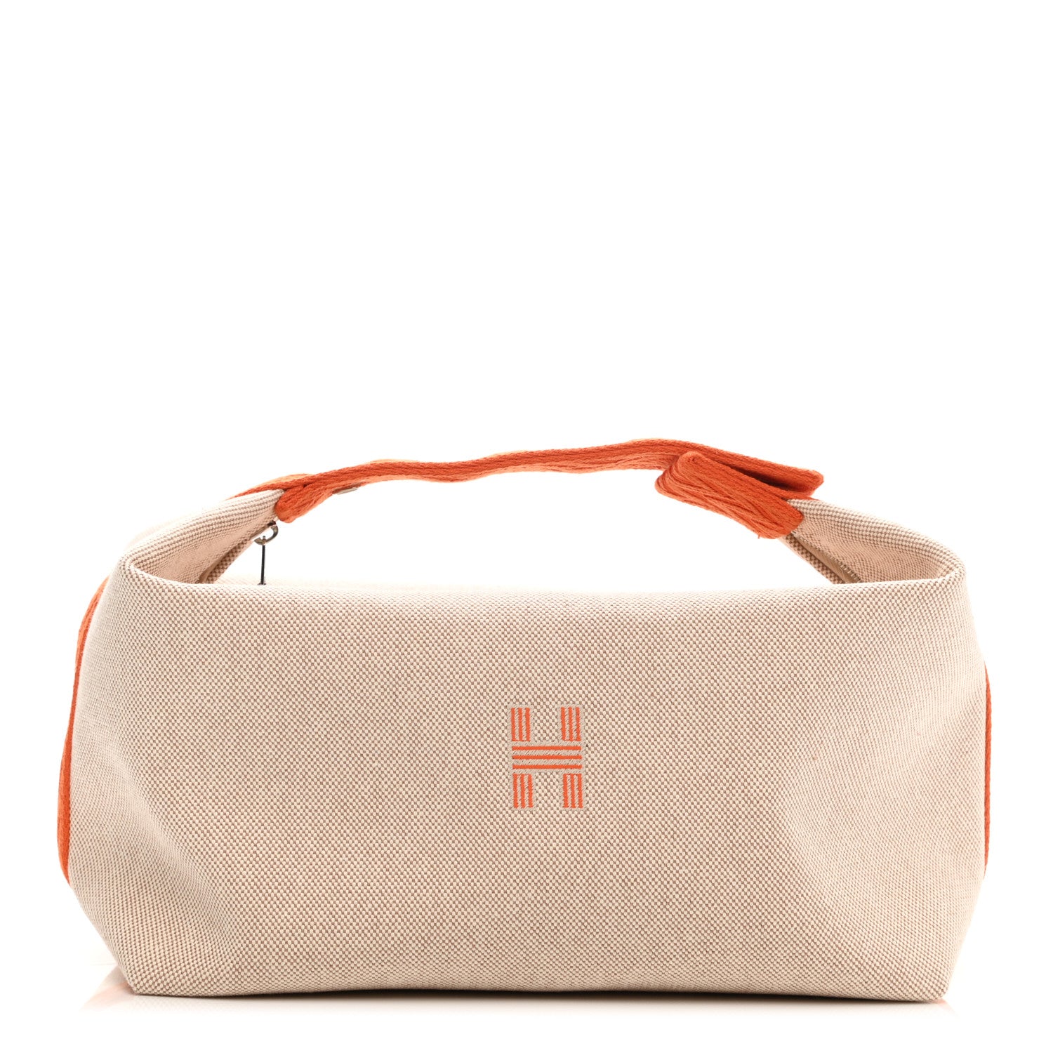 Hermes Canvas Large Bride-A-Brac Pouch Natural Orange 1 of 9