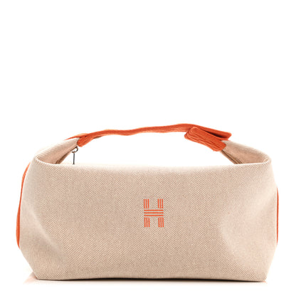 Hermes Canvas Large Bride-A-Brac Pouch Natural Orange 1 of 9
