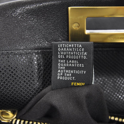 Fendi Goatskin Large Peekaboo Iconic Satchel Black 11 of 13