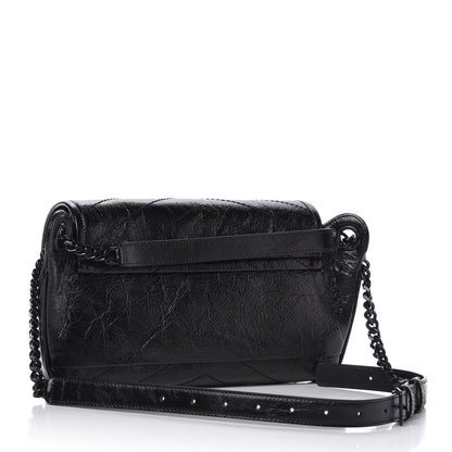 Saint Laurent Crinkled Calfskin Matelasse Monogram Niki Body Bag Black 3 of 10