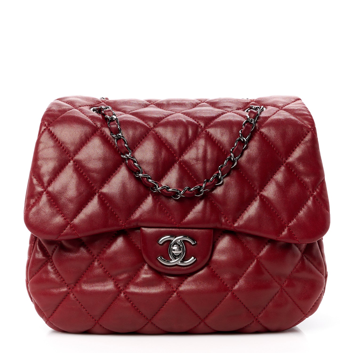Chanel Lambskin Quilted Large Chanel 3 Flap Dark Red 1 of 12