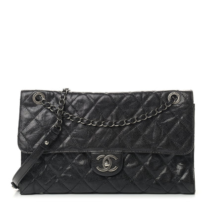 Chanel Crumpled Grained Calfskin Jumbo CC Crave Flap Black 1 of 10