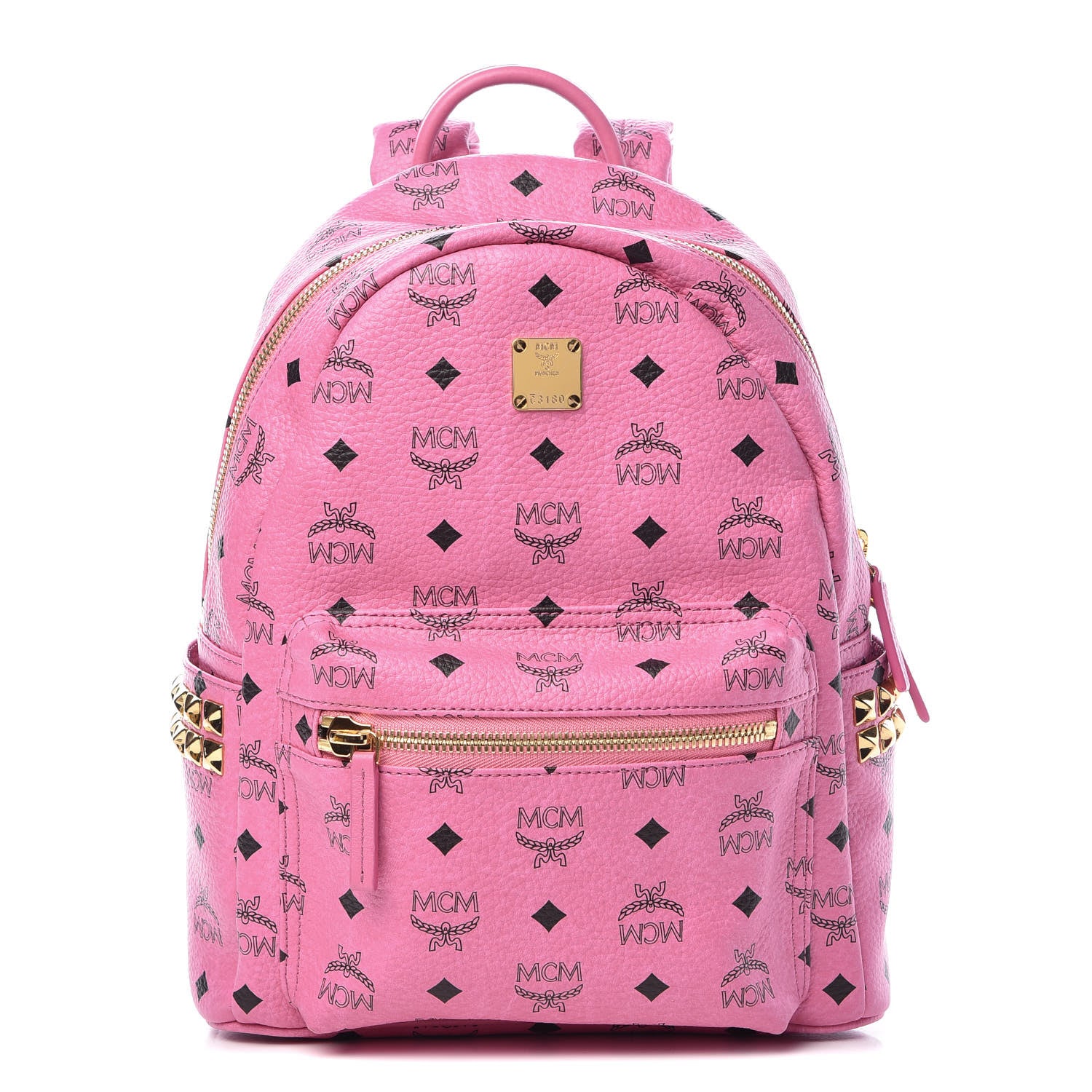 MCM Visetos Small Side Stud Stark Backpack Pink 1 of 15