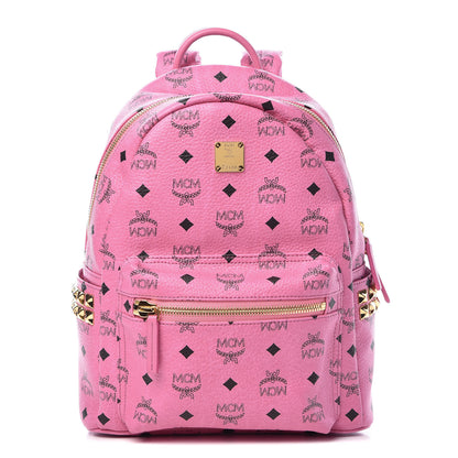 MCM Visetos Small Side Stud Stark Backpack Pink 1 of 15
