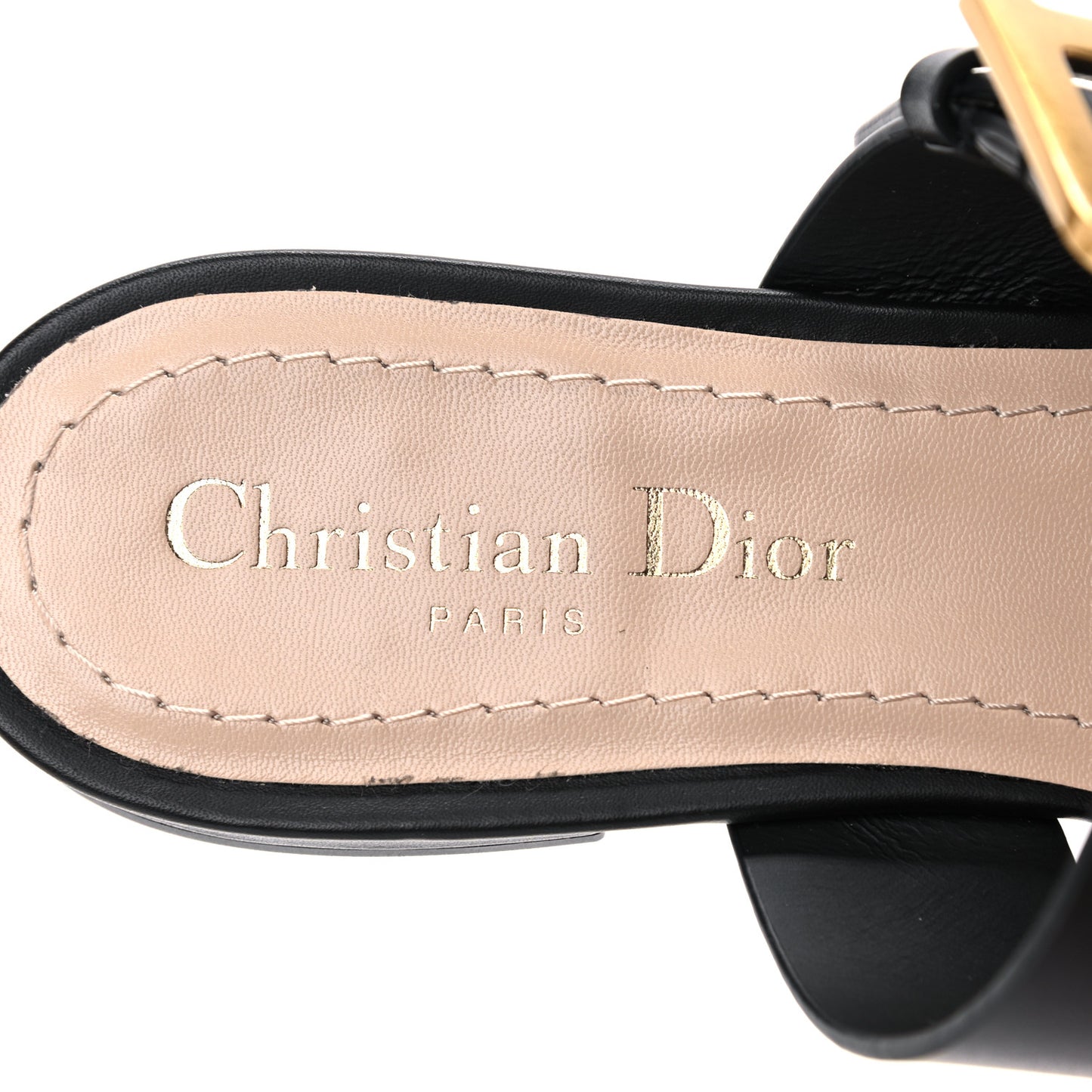 Technical Fabric D-Dior Ballerina Flat Mule 38 Black