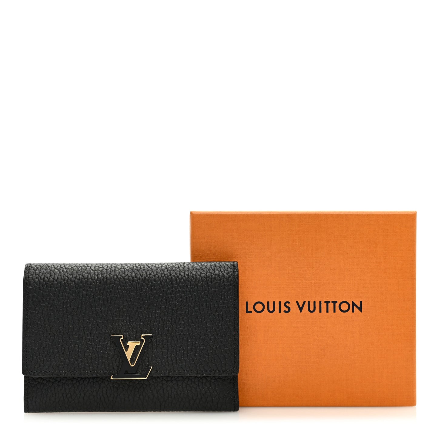 Taurillon Capucines Compact Wallet Black