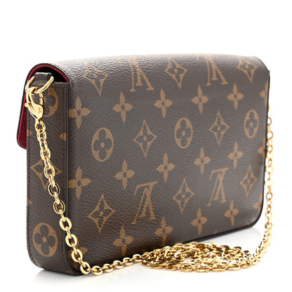 Louis Vuitton Monogram Pochette Felicie Chain Wallet Fuchsia 3 of 12